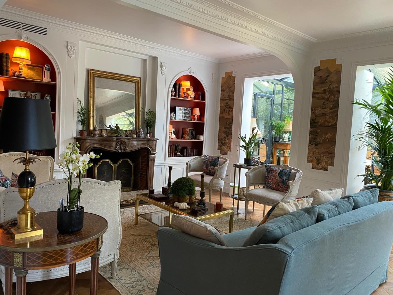Demeure de caractère — Salon & bibliothèque — Après rénovation